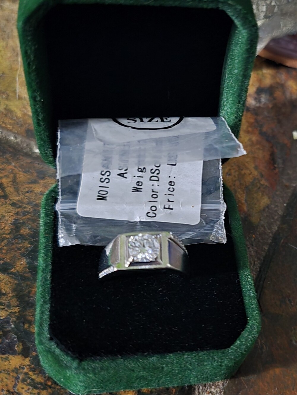 Moissanite Diamond In Sterling Silver Sz 10